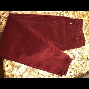 NWT Lucky Brand burgundy corduroy jeans